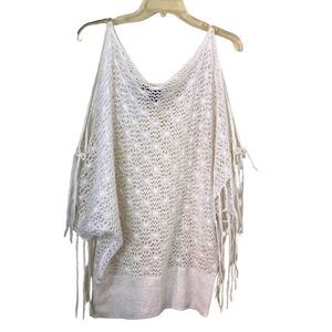 Vintage Arden B Crochet Cold Shoulder Top Size Large